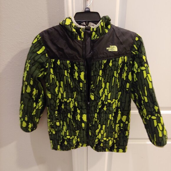The North Face Jacket Boys Large 14 16 Green Black Hooded Reversible - Picture 3 of 8